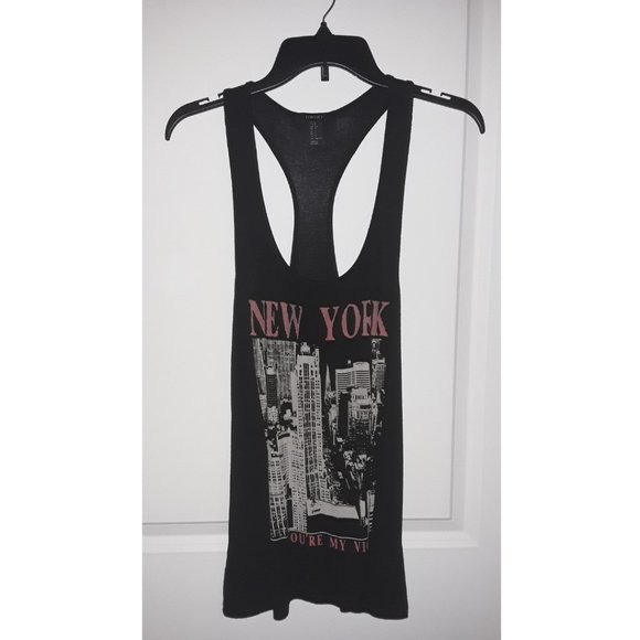 SOLD FOREVER 21 Black New York You're My Vice Tank Top - Picture 2 of 6